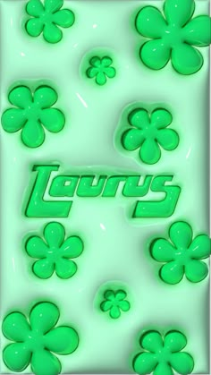 a green background with shamrocks and the word lucky's on it