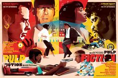 the poster for pulp fiction shows men in suits and hats