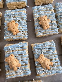 cookies with icing and teddy bears on them