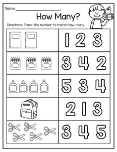 a printable worksheet with numbers and symbols to help students learn how many things are