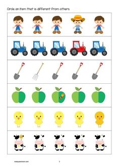 the worksheet for children to learn how to use farm animals