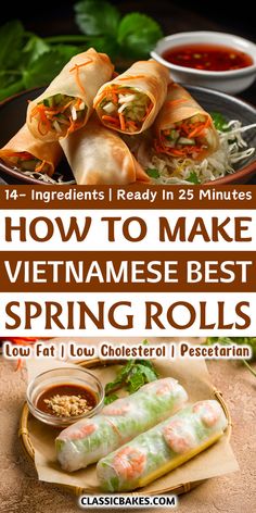 how to make vietnamese spring rolls with text overlay