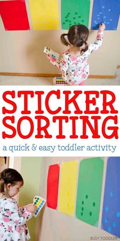 Sticker Sorting Activity: A quick and easy toddler activity! Busy Fingers Activities, Sahm Activities, Preschooler Crafts, Morning Centers, Playing Preschool, Sticker Activities, Sticker Matching, Car Activities, Easy Toddler Activities