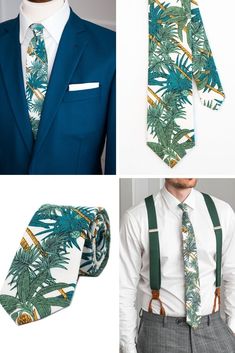 Wedding outfit inspiration for men. Groom and groomsmen neckties. Destination wedding, boho rustic wedding, bohemian wedding, Hawaii wedding. Men's Floral ties. #necktie #wedding #groomsmen #mensfashion #suitandtie #weddingplanning #oahuwedding #hawaiiwedding Outfit Inspiration For Men, Tropical Accessories, Hawaii Wedding Ideas, Wedding Outfit Inspiration, Floral Ties, I Do Crew, Wedding Hawaii