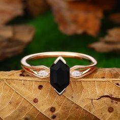 Engagement Ring Metal Type: 925 Sterling Silver, Soild 10k Gold, Solid 14k Gold, Solid 18k Gold Center Stone: Natural Black Onyx Center Carat Weight: Long Hexagon Cut 1.1CT (5*9mm) Side Stone:  Moissanite Side Carat Weight: 0.09ctw Band Width: 1.35mm SKU: YFXR0497-black onyx Accessories: *Shipped with beautiful ring box; *Directly price from Manufacturer, 1/3 the price from Jewelry Store; - Ethically Sourced Black Onyx Ring Gold, Black Onyx Engagement Ring, Black Onyx Jewelry, Onyx Engagement Ring, Moissanite Ring Set, Red Garnet Ring, Rutilated Quartz Ring, Cushion Cut Ring, London Blue Topaz Ring