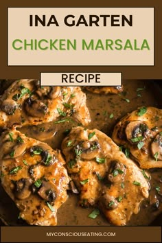 Chicken Marsala with mushrooms on plate Marsala Sauce Without Mushrooms, Divine Recipes Chicken, Ina Garten Chicken Marsala Recipe, Classic Chicken Marsala, Grilled Chicken Marsala, Chicken Marsala Ina Garten, Chicken With Wine And Mushrooms, Chicken Marsala No Cream, Chicken Marsala Easy Simple