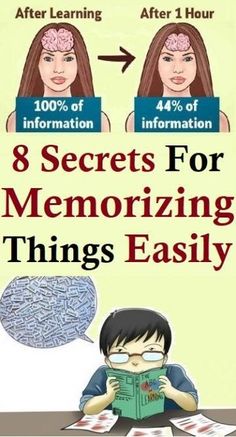 an info poster with the words 8 secrets for memoing things easily in front of them