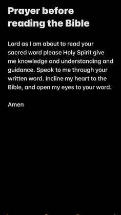 the bible app with an image of jesus on it and texting that reads, prayer before reading the bible