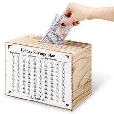 PRICES MAY VARY. Package Includes: 1 pack of big piggy bank for adults, printed with a 100 days savings plan sticker; This ensures that you can start your saving goal right away; It is carefully crafted from sturdy, reliable wood, ensuring longevity and presenting a rustic, aesthetic appearance Large Capacity Design: one of the standout features of the 100 days money saving box is its large capacity design; Measuring 9.84 x 5.9 x 7.08 inches/ 25 x 15 x 28 cm, the 100 days big piggy bank offers p Saving Cash Ideas, Saving Money Aesthetic Piggy Bank, Diy Savings Box Ideas, Piggy Bank Aesthetic, Big Piggy Bank, Debt Free Quotes, Large Piggy Bank, Toy Money