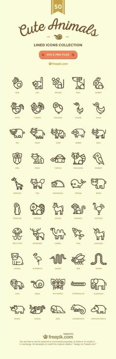 the cute animals line icons are great for logos, badges and other items that can be used