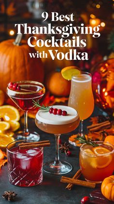 "Discover the 9 Best Thanksgiving Cocktails with Vodka to spice up your holiday celebrations! From unique cocktail recipes to delightful autumn beverages, these Thanksgiving cocktails will impress your guests. Explore our collection of Thanksgiving signature cocktails, featuring refreshing apple cocktails and fall cocktails that perfectly complement your festive feast. Elevate your holiday gatherings with the best Thanksgiving recipes and make your cocktail hour unforgettable!" Pecan Vodka Recipes, Friendsgiving Cocktails Vodka, Vodka Cocktails Pitcher, Drinks With Orange Vodka, Pinnacle Pumpkin Pie Vodka Recipes, Thanksgiving Spiked Drinks, Festive Fall Drinks Alcohol, Pumpkin Pie Vodka Drinks, Pinnacle Salted Caramel Vodka Recipes