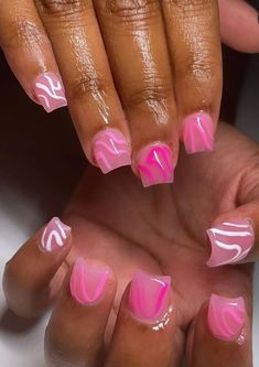 Very Short Pink Acrylic Nails, Cute Birthday Nails Short Pink, Cute Short Acrylic Nails Baddie, Pink Kid Nails, Cute Shorties Nails, 6th Grade Nails Short, Short Pink Nails With Charms, Short Birthday Nails 12, Short Pink Nail Inspo Acrylic