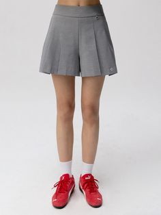 Composition : Outshell - Polyester 84%, Rayon 10%, Polyurethane 6%Lining - Polyester 100%Country of Origin : Republic of Korea Gray Pleated Short Skirt, Grey, The Originals, Clothes For Women, Clothes