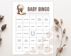 a baby shower game with boots and flowers