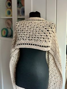 Elegant handmade Shawl Anasio by Voochkove has a 190x30 cm. It is made of merino/acrylic yarn (50/50) + gold thread with nodules. The shawl has a beautiful openwork pattern with subdued colors, it can be a great addition to a winter coat, as well as to an elegant dress. Elegant Shawl, Crochet Shawls, Diy Crochet Projects, Gold Thread, Gold Threads, Crochet Shawl, Diy Crochet, Shawls And Wraps, Elegant Dress