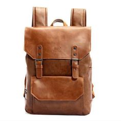 Spur II Vintage Leather Backpack light brown Preppy School Bag, Leather Backpack Black, Camping Family, Vintage Leather Backpack, Backpack For School, Cheap Backpacks, Bag For School, Day Backpacks, Leather Laptop Backpack