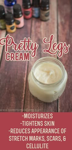 DIY Pretty Legs Cream Using Essential Oils - Sweet Simple Living Leg Cream, Săpunuri Handmade, Diy Lotion, Diy Kosmetik, Diy Scrub, Pretty Legs, Young Living Oils, Homemade Beauty