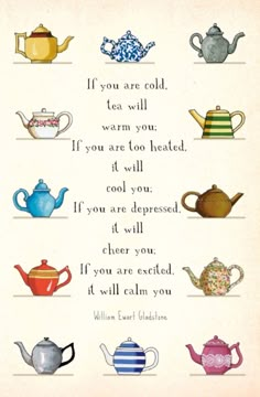 an image of some teapots with words on them