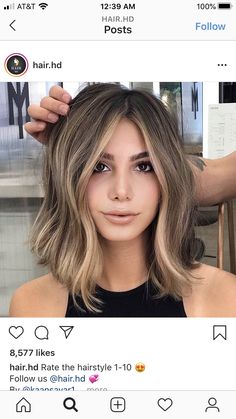 Medium Length Haircut, Brown Hair Balayage, Short Hair Balayage, Hair Affair, Short Hair Color, Ombre Hair Color, Short Hairstyle, Hair Inspiration Color, Medium Hair Cuts