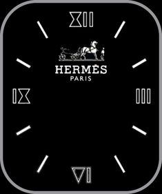 a clock with the words hermes paris on it's face and an image of a horse drawn carriage