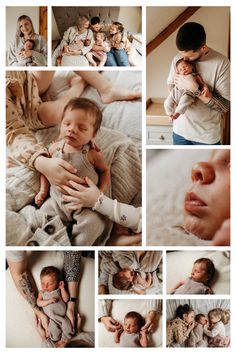 a collage of photos with babys and their mom's hands on the mother's chest