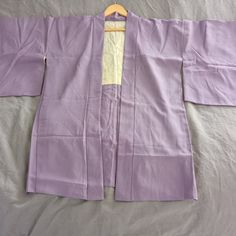 Beautiful, Vintage Silk Kimono Or Haori (Shorter Length) In Lavender/Muted Purple Color With White Speckling. As With Many Of These Garments, The Lining Is Just As Interesting And Beautiful As The Purple Silk. Lining Feels Like A Much Lighter Weight Silk, Although Not Positive It Is 100% Silk. The Kimono Was Purchased In Japan In The Early 1990s. Estimated Production Of This Kimono Is Pre-1950s Based On Fabrics...Exact Decade Unknown. In Good Vintage Condition. Lining Appears Modeled (Hard To Se Muted Purple, Short Kimono, Purple Silk, Silk Kimono, Lavender Purple, The Purple, Vintage Silk, Kimonos, Purple Color