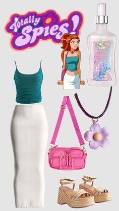 Outfits Inspired By Cartoons, Cute Cartoon Halloween Costumes, Totally Spies Costume, Movie Fits Ideas, Cartoon Character Inspired Outfits, Cosplay Cartoon, Cartoon Outfits Ideas Inspiration, Total Spies Outfits, Anime Inspired Outfits Aesthetic