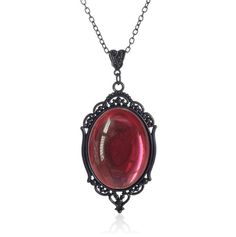 Material: Alloy Fashion Element: Moon Style: Cold Wind Red Spiritual Crystal Pendant Necklace, Vampire Necklace Pendants, Gothic Necklaces With Moon Charm Pendant, Mystical Purple Crystal Pendant Necklace, Collectible Gothic Pendant Jewelry, Witch Jewelry, Gothic Necklace, Pendent Necklace, Necklace Craft