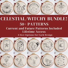 the cover of celestial / witchy bundle 50 - pattern's, with different designs