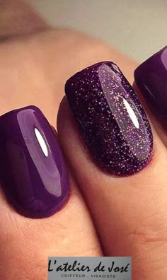 Dark Purple Nails, Unghie Sfumate, Purple Nail Polish, Nail It