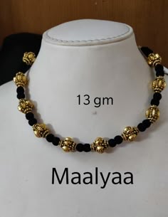 Thread Jewellery Gold, Weight Less Gold Jewellery, Black Thread Jewellery Indian Gold, Black Beads Jewellery Designs, Light Weight Beads Gold Jewellery, Black Thread Gold Jewellery, Black Thread Jewellery Indian, Black Thread Necklace, Necklace Design Ideas