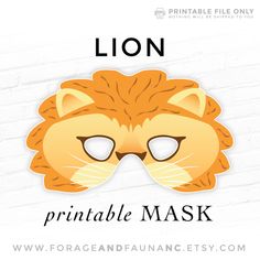 a lion mask with the words printable mask on it