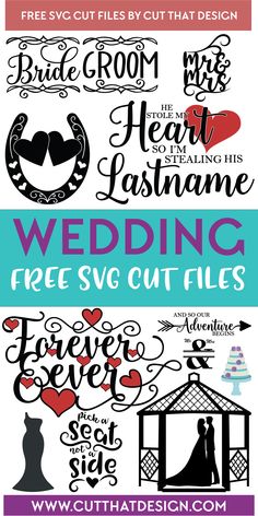 wedding svg cut files for silhouettes