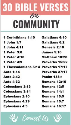 the bible verses for community