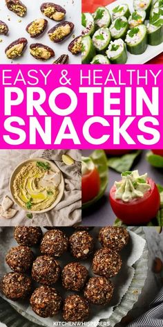 easy and healthy protein snacks with text overlay