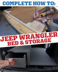 the bed and storage compartment is complete with instructions for how to install jeep wrangler bed & storage