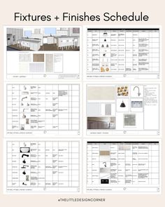 the kitchen cabinets and finishes schedule is shown