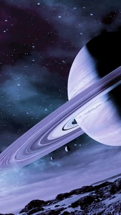 an artist's rendering of saturn and its rings