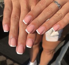 Photos For Vision Board, Short French Tip Nails, Milky Nails, Trending Nails, French Tip Acrylic Nails, Cute Nail, Simple Acrylic Nails, Work Nails