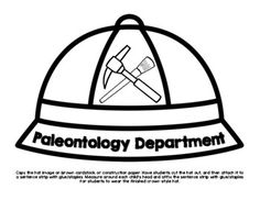 a helmet with two tools on it and the words paleontroly department above it