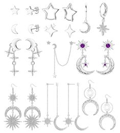 PRICES MAY VARY. 【Moon And Star Earrings】An order contains 11 pairs of moon and stars earrings in different styles, such as star moon earrings stud, earring star hoop, y2k star earrings small stud, sun and moon earrings huggie, y2k moon star earrings, asymmetrical ear cuff chain, crescent sun and moon dangle earrings, midnights earrings, dainty long sun moon earrings, large moon earrings, gothic boho celestial earrings. 【High quality materials】To provide a comfortable wearing experience, the ear Celestial Grunge, Star And Moon Earrings, Moon Earrings Studs, Earrings Asymmetrical, Earring Star, Boho Celestial, Ear Cuff Chain, Constellation Earrings, Gothic Boho