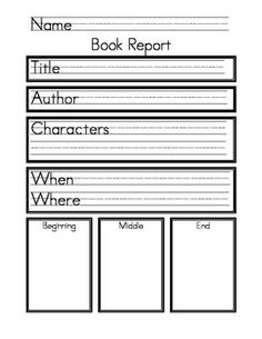 the book report is shown in black and white