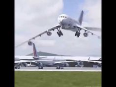 an airplane is taking off from the runway