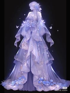 Hologram Dress, Dark Beauty Fashion, Purple Quinceanera Dresses, Moon Dress, Fantasy Dresses, Fashion Drawing Dresses, Anime Inspired Outfits, Dress Design Sketches, Cute Prom Dresses