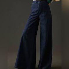 Brand New With Tags, Deadstock Traumatic Wide Leg, Palazzo Pants, Old Navy See Details And Pictures- Indigo Wide Leg Jeans For Work, Chic Wide Leg Pants In Denim Blue For Fall, Chic Dark Wash Full-length Pants, Chic Dark Wash Full Length Pants, Wide-leg Denim Jeans For Work, Fitted Wide-leg Denim Jeans, Indigo Denim Bottoms For Fall, Fall Indigo Denim Bottoms, Dark Wash Denim Wide Leg Pants For Fall