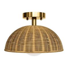 an image of a light fixture on a white background in the style of wicker