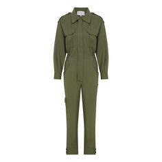 Nazlı Ceren’s utilitarian influences are captured through this green jumpsuit. It’s crafted from cotton, then is finished with a button cuff, flap pockets and an elasticated waist for optimum comfort. Composition: %100 cottonDRY CLEAN ONLYHand wash in cold water (max 20 degrees Celsius)Cool IronDo not bleachDo not tumble dry Prison Jumpsuit, Grey Jumpsuit, Contemporary Clothes, Cotton Jumpsuit, Green Jumpsuit, Tailored Jacket, Independent Designers Fashion, Playsuit Jumpsuit, Full Length