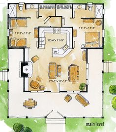 a drawing of a floor plan for a house