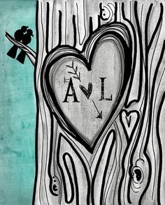 a drawing of a tree trunk with a heart and bird on it that says, do all things with love