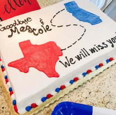 a cake that is decorated to look like the state of texas